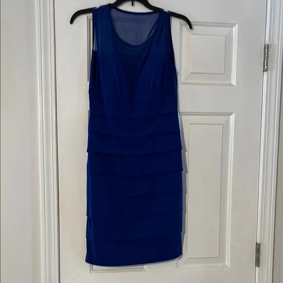 Enfocus Studio Royal Blue Layered Mini Dress